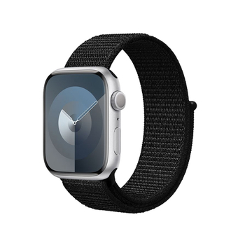 Crong Nylon Reflex - Спортна каишка за Apple Watch 38/40/41/42 мм (Черна)