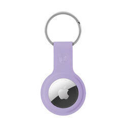 Etui Crong Silicone Case with Key Ring do Apple AirTag 1/2 Silikonowy Brelok Fioletowy