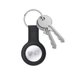 Etui Crong Silicone Case with Key Ring do Apple AirTag 1/2 Silikonowy Brelok Czarny