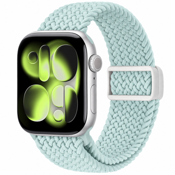 Crong Wave Band - Pletený řemínek pro Apple Watch 44/45/46/49 mm (mátově modrý)