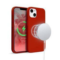 Crong Color Cover Magnetic - silikonové pouzdro pro iPhone 13 Mini (červené)