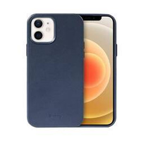Crong Essential Cover - pouzdro z eko kůže pro iPhone 12 / iPhone 12 Pro (tmavě modré)