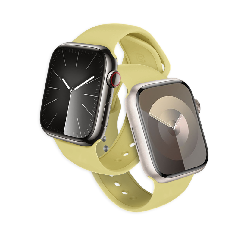 Sportowy pasek Apple Watch w kolorze słomkowym - Crong Liquid Band