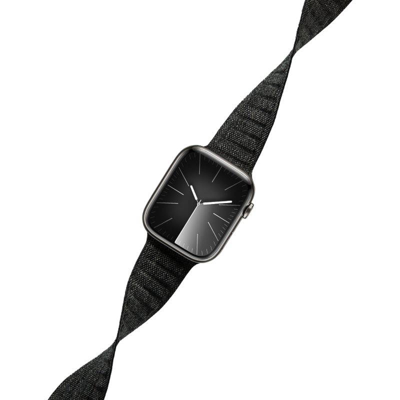 Magnetyczny pasek Apple Watch 45mm w kolorze czarnego melanżu - Crong Melange