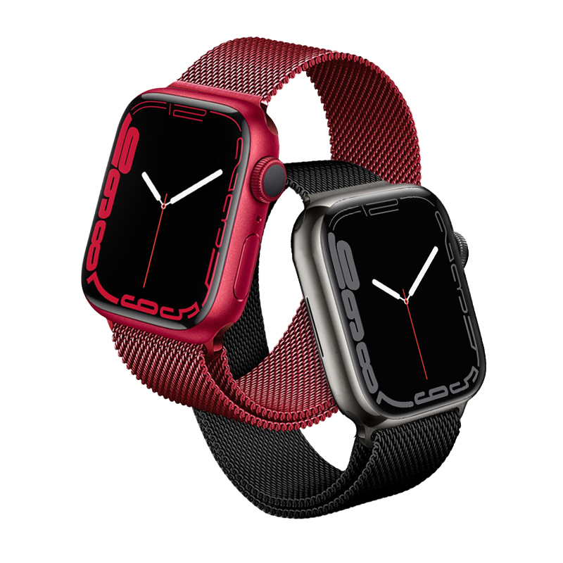 Pasek Apple Watch 41mm ze stali nierdzewnej w kolorze czerwonym - Crong Milano Steel