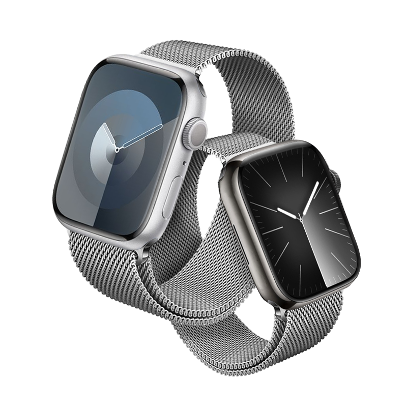 Pasek Apple Watch 41mm ze stali nierdzewnej w kolorze srebrnym - Crong Milano Steel