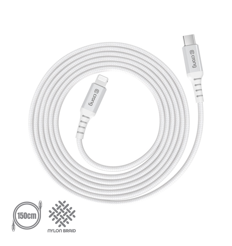 Biały przewód USB-C do Lightning