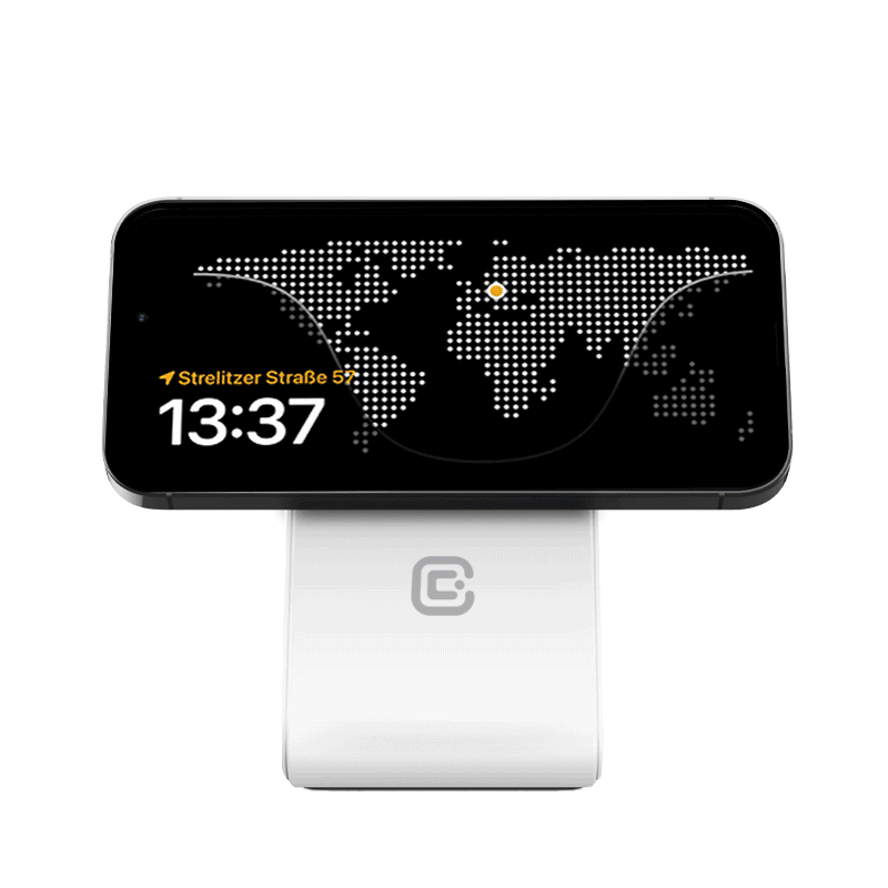 Ładowarka MagSafe 3w1 do iPhone, Apple Watch, AirPods - Crong MagSpot Pivot Stan