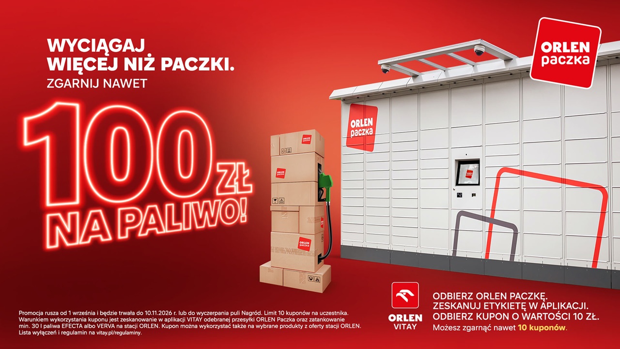 Promocja ORLEN Paczka: do 100 zł na paliwo za odbiór przesyłek