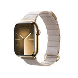 Crong Eclipse - Magnetisches Lederarmband für Apple Watch 38/40/41/42 mm (Beige)