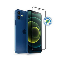 Crong Anti-Bakterielles 3D Panzerglas - 9H voll Bildschirm gehärtetes Glas für iPhone 12 Mini + Installationsrahmen