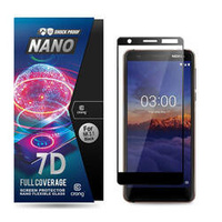 Crong 7D Nano Flexible Glass - υβριδικό γυαλί 9H για ολόκληρη την οθόνη της Nokia 3.1