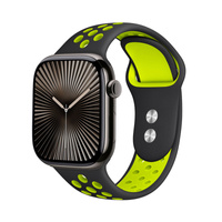 Crong Duo Sport - Strap for Apple Watch 38/40/41 mm (black/lime)