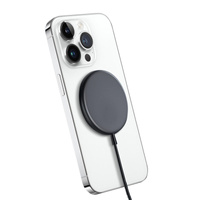 Crong MagSpot - Cargador inalámbrico de aluminio MagSafe (grafito)