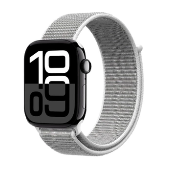Correa deportiva Crong de nailon para Apple Watch de 44/45/46/49 mm (gris plateado)