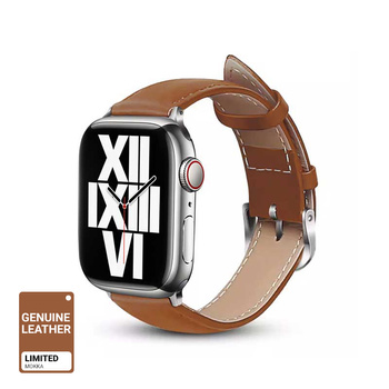 Crong Noble Band - Genuine Leather Strap for Apple Watch 38/40/41/42 mm (Mocha)