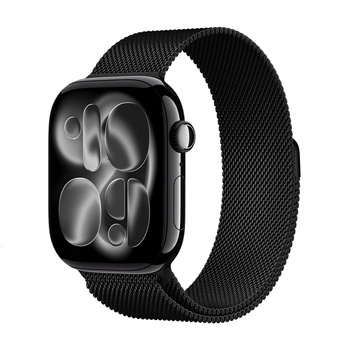 Crong Milano Steel - Stainless Steel Strap for Apple Watch 38/40/41/42 mm (Black)