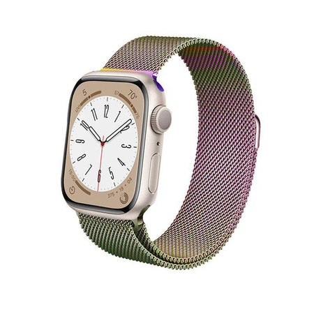 Crong Milano Steel - Λουράκι από ανοξείδωτο ατσάλι για Apple Watch 38/40/41 mm (ιριδίζον)