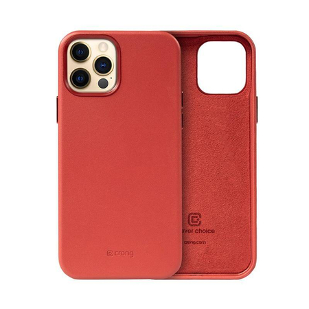 Husă Crong Essential - iPhone 12 Pro Max din piele ecologică (roșu)