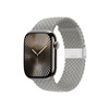 Crong Wave Band – Geflochtenes Apple Watch Armband 38/40/41/42 mm (Hellgrau)