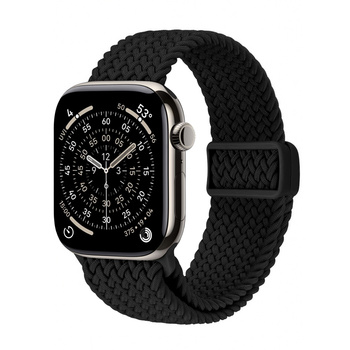 Crong Wave Band - împletită pentru Apple Watch 44/45/46/49 mm (neagră)