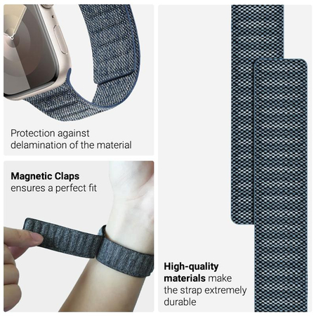 Crong Melange - Магнитна каишка за Apple Watch 44/45/46/49 мм (син меланж)