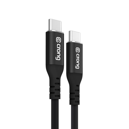 Crong Soft Link - 100W PD 5A USB-C zu USB-C 25cm Kabel (schwarz)