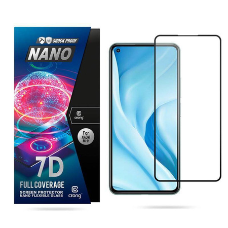 Crong 7D Nano Flexible Glass – Нечупливо 9H хибридно стъкло за целия екран на Xiaomi Mi 11 Lite 5G