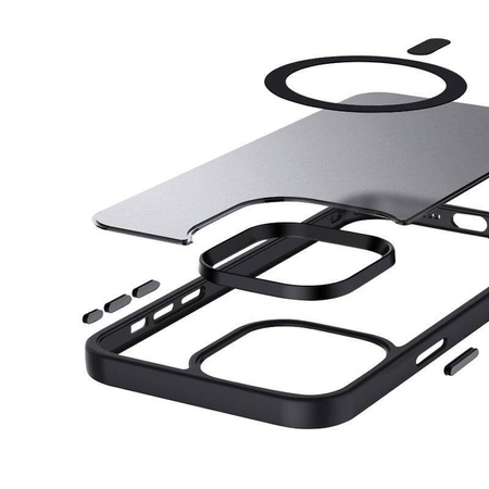 Etui Crong Hybrid Frost MAG Cover do iPhone 15 Pro MagSafe Matowe Czarne