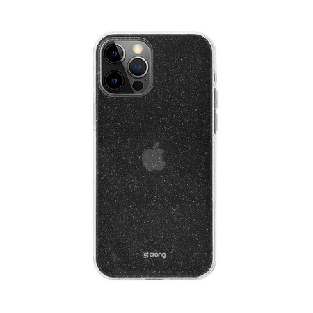 Crong Glitter Case - Etui iPhone 12 Pro Max (przezroczysty/srebrny)