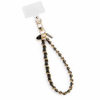 Crong Phone Charm Black Twist – Handyband fürs Handgelenk mit goldfarbener Kette