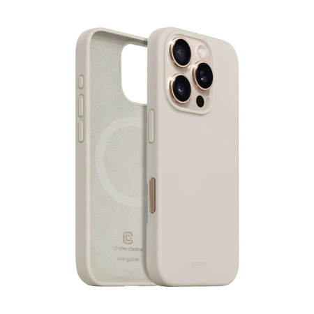 Funda magnética Crong Color Cover para iPhone 16 Pro MagSafe (beige piedra)