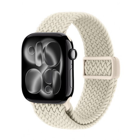 Crong Wave Band - Плетена каишка за Apple Watch 38/40/41/42 мм (бежова)