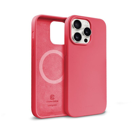 Crong Color Cover Magnetic - Silikon Case mit MagSafe für iPhone 15 Pro (rosa)