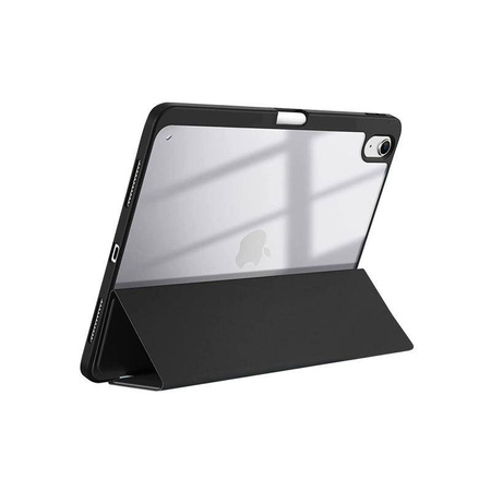 Etui do iPad 11" (2025) / iPad 10.9” (2022) z Podstawką i Schowkiem na Apple Pencil Crong PrimeFolio Case Czarno Przezroczysty