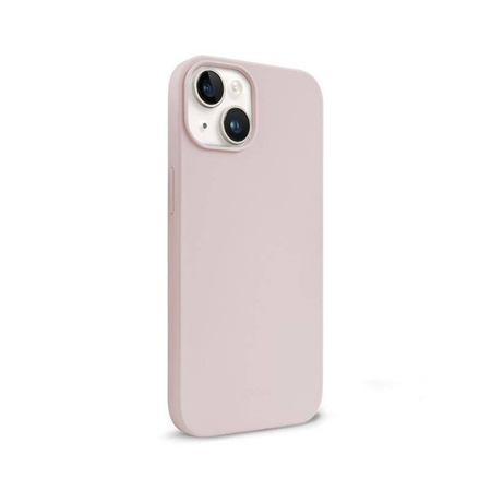 Etui Crong Color Cover do iPhone 14 / 13 Silikon Piaskowy Róż z Mikrofibrą