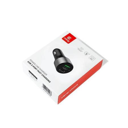 Szybka Ładowarka Samochodowa USB-C PD 45W + USB QC 3.0 18W Crong Power Car Charger 63W