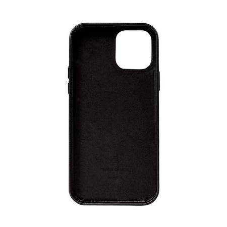 Crong Essential Cover - kožené pouzdro pro iPhone 12 Pro Max (černé)