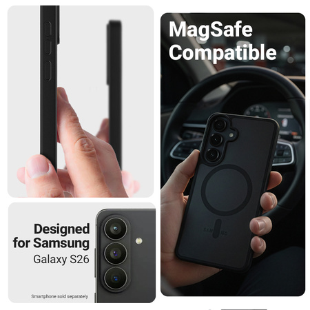 Crong Hybrid Matte Magnetic - MagSafe калъф за Samsung Galaxy S26 (син)