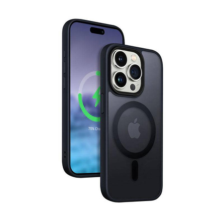 Crong Hybrid Frost MAG Cover - iPhone 15 Pro Max MagSafe Case (Navy Blue)