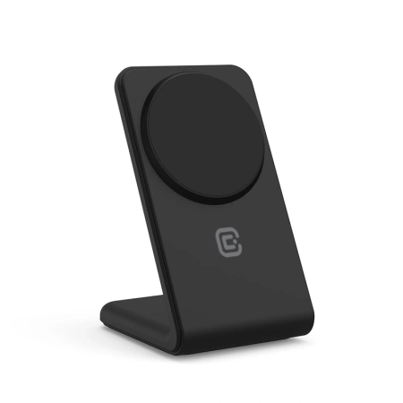 Crong MagSpot Stand - 2-in-1 Wireless Charger with MagSafe for iPhone and AirPods (Black)