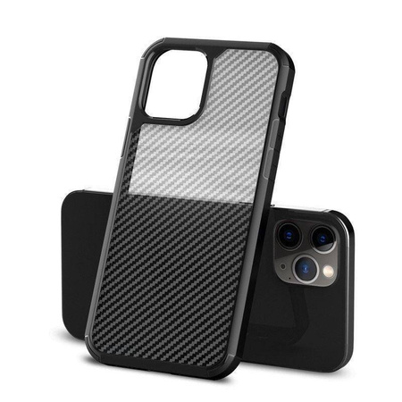 Crong Hybrid Carbon - iPhone 12 Mini Case (black)