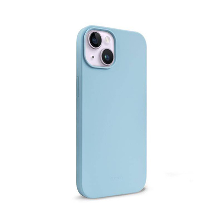 Etui Crong Color Cover do iPhone 14 Plus Silikonowe Błękitny z Mikrofibrą