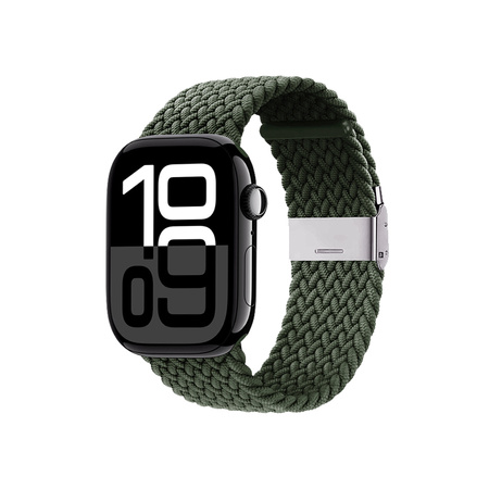 Crong Wave Band – Pleciony pasek do Apple Watch 42/44/45/49 mm (zielony)