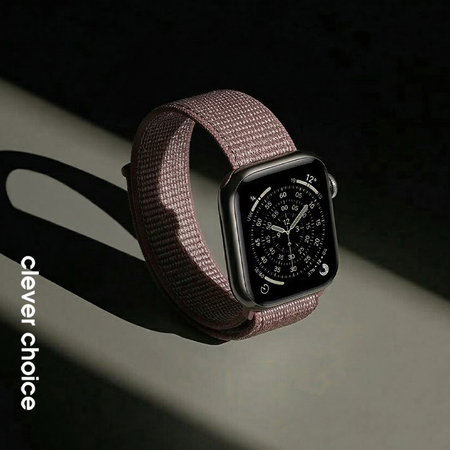 Crong Nylon - Cinturino sportivo per Apple Watch 38/40/41/42 mm (Smokey Mauve)