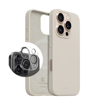 ZESTAW Color Cover Magnetic + Lens Shield do iPhone 16 Pro Max (kamienny beż)