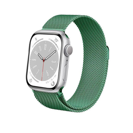 Crong Milano Steel - Řemínek z nerezové oceli pro Apple Watch 42/44/45/49 mm (zelený)