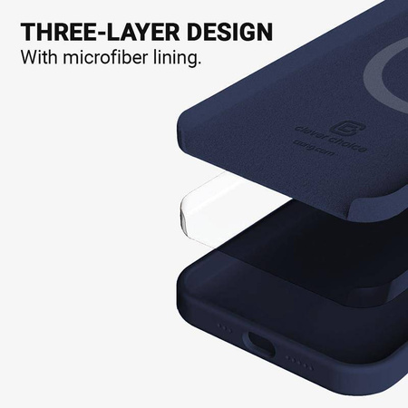 Crong Color Cover Magnetic - Silikonowe etui do iPhone'a 13 Mini (granatowy)