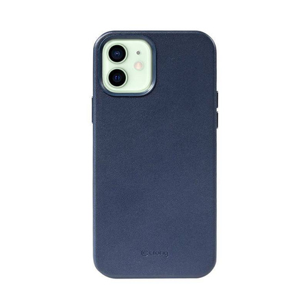 Crong Essential Cover - Etui ze skóry ekologicznej iPhone 12 / iPhone 12 Pro (granatowy)