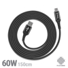 Crong Armor Link - 60W PD 3A USB-A към USB-C кабел 150 см (черен)